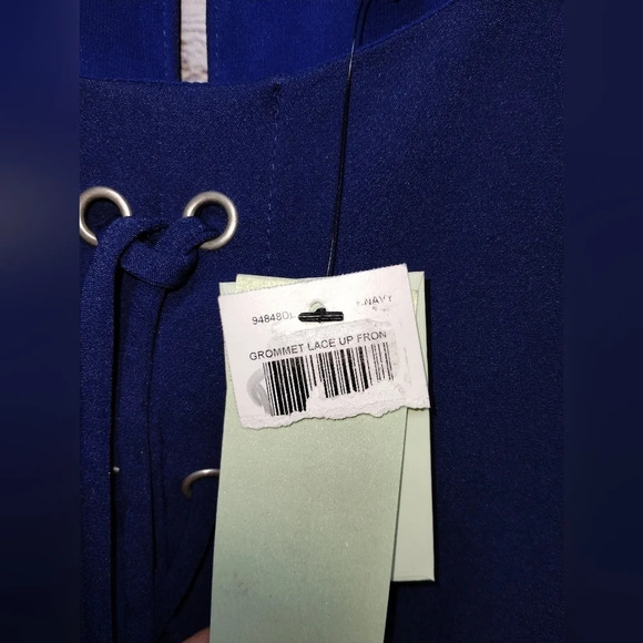 Skies are Blue Grommet Lace Up Dress in Blue size Medium NEW Sundress Beach - Picture 3 of 8